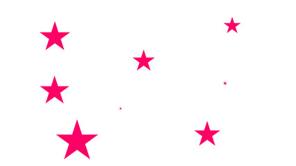 A playful arrangement of bright pink stars scattered across a white background, creating a whimsical and cheerful design.