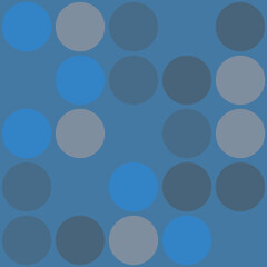 A pattern of circles in varying shades of blue and gray, set against a blue background, creating a modern abstract design.