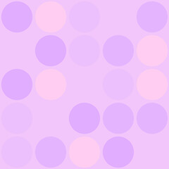 Pattern of overlapping lilac, lavender, and soft pink circles on a light purple background, creating a whimsical and playful design.