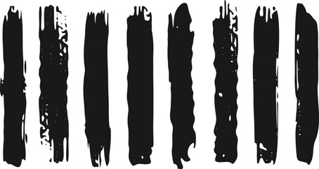 Set of Grunge Brush Strokes, Black set paint, ink brush, brush strokes, brushes, lines, frames, box, grungy. Grungy brushes collection. Brush stroke paint boxes on white background - stock vector.