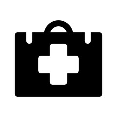 Obraz premium First aid kit glyph icon. Great for medical apps, safety, or UI.