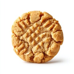 Peanut butter cookie isolated on clean white background