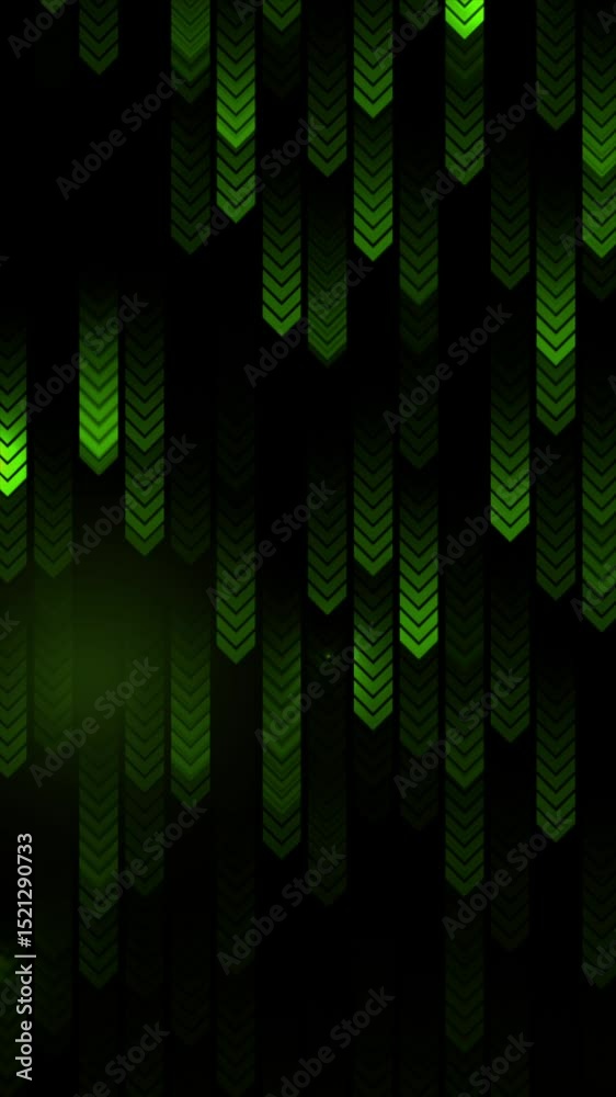 Aufkleber glowing green minimal arrows elements abstract geometric motion background. vertical looped video an