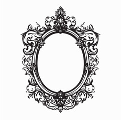 Classic mirror frame image vector isolated on white background