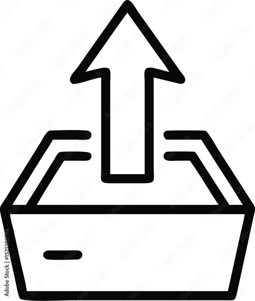 Poster upload icon vector graphic download arrow symbol for website design and mobile application use