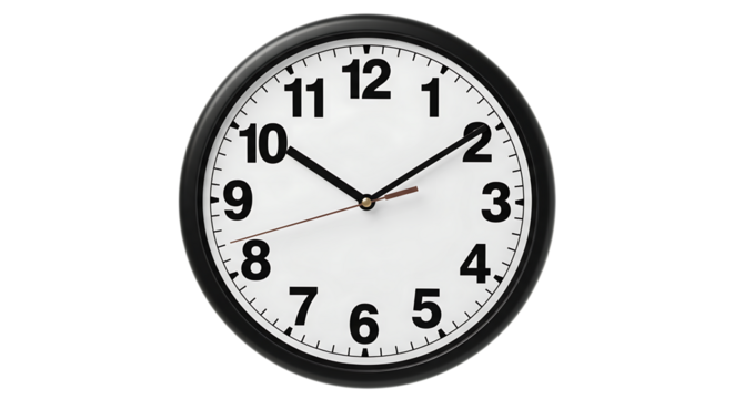 Black framed wall clock time management deadline reminder office home decor object