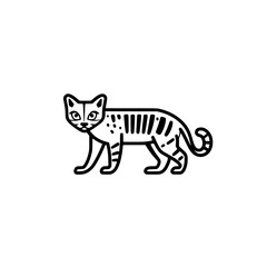 Vector icon of civet in side view for exotic wildlife