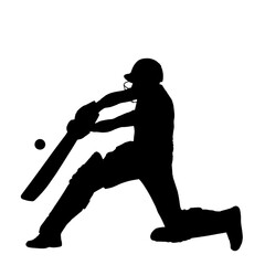 Cricket player silhouette vector illustration design 
