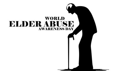 illustration world elder abuse awareness day logo icon, vector graphic of world elder abuse awareness day with white background