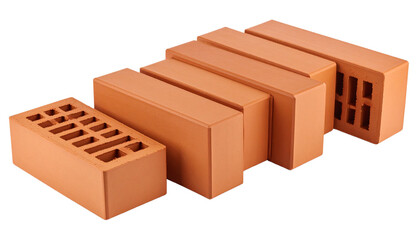 red brick isolated on white background. Png