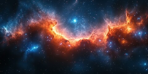 Obraz premium Celestial gas clouds illuminated by stars in deep space capture fascinating beauty of the universe