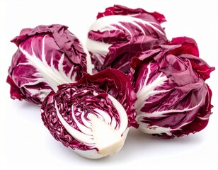 red cabbage isolated on white