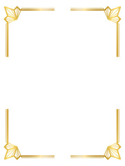 Decorative frames, Art Deco gold frame, vintage frame line collection png transparent background