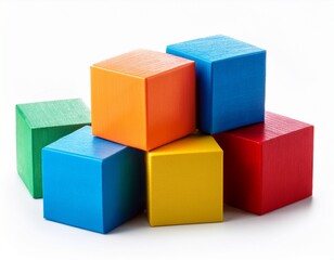 Fototapeta premium colorful cubes isolated on white