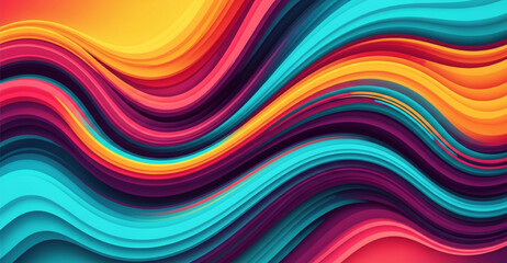 Abstract Colorful Waves Background | Dynamic Swirls with Orange, Teal, Pink, and Purple for Modern Design, Wallpapers, and Marketing Materials