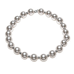 Obraz premium A round beaded bracelet of pale pearls