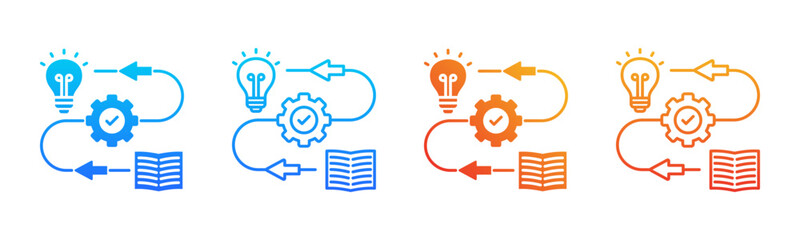 Process icon sheet multiple style collection