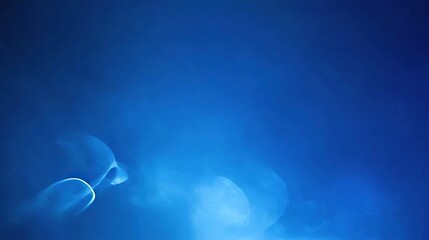 Blue smoke swirls, dark background, studio lighting, abstract design