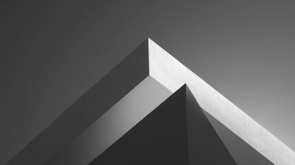 Abstract architectural lines and geometric shapes in minimalist composition with gradient lighting and monochrome tones, concept of modern clean design and spatial aesthetics. Interior design