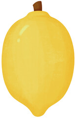 Lemon illustration, tropical fruit clip art. Perfect for summer fruit, food, fruits series, dessert or cooking theme