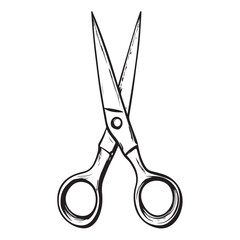 Silhouette of Scissor case minimalist flat illustration, featuring a clean design isolated