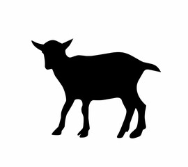 Goat silhouette shape vector isolated on white background