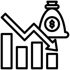 Recession  icon for bankruptcy , website, application, printing, document, poster design, etc