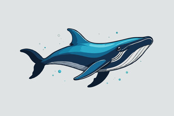 Obraz premium Majestic Blue Whale Illustration