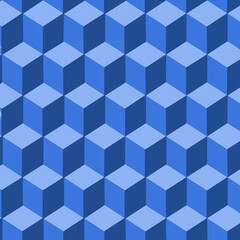 seamless pattern of blue cubes