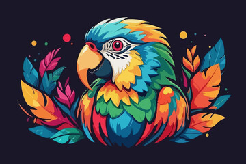 Brightly Colored Macaw Parrot Illustration