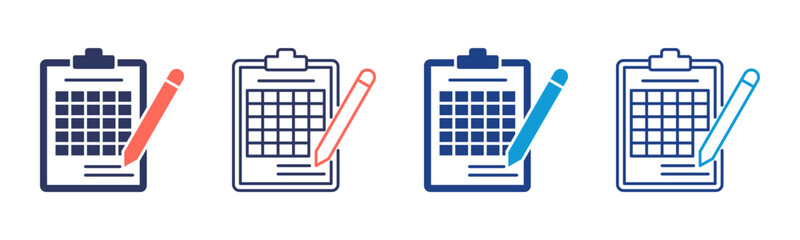 Rubric icon sheet multiple style collection