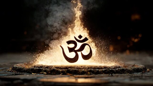 Om symbolic in flames