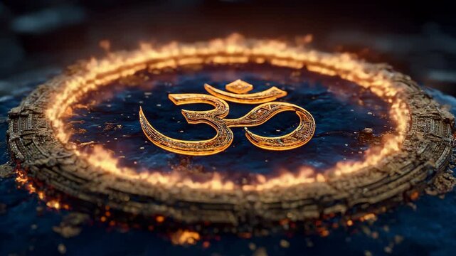 Om symbolic in flames