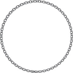 Fototapeta premium 円形のシルバーチェーンのフレーム素材 Adobe Illustrator Artwork