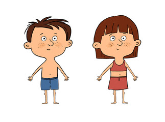 Kids cartoon illustration . Educational body part sheet. White background