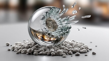 Shattered glass sphere