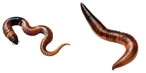 PNG Two earthworms intertwine on a transparent canvas.