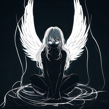 portrait of anime character for phonk song cover