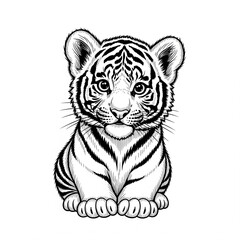 Coloring cartoon pictures tiger
