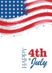 Happy Fourth of July typography design to celebrate American independence day on 4th July. 