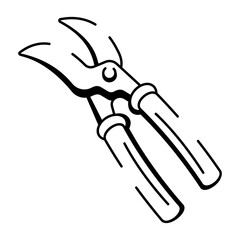 A sketchy style icon of pruners
