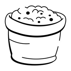A drawing style icon of potting mix
