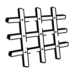 A doodle style icon of plant trellis