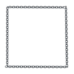 四角形のシルバーチェーンのフレーム素材