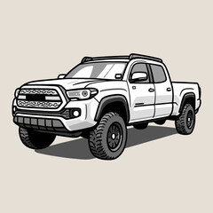 Suv car vehicle double cabin truck vector illustration