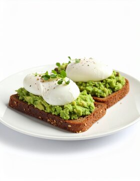 Tostadas integrales con palta y huevo pochado