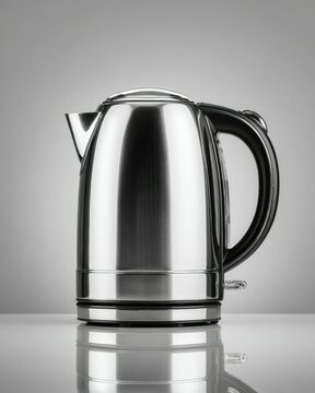 Sleek Stainless Steel Electric Kettle Modern Kitchen Appliance