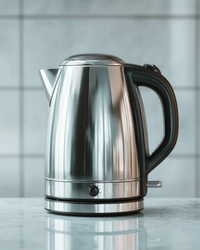 Sleek Stainless Steel Electric Kettle Modern Kitchen Essential