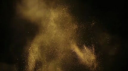 Golden particles suspended in the air.