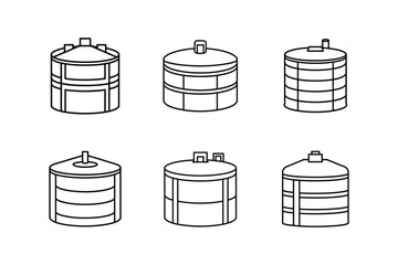storage tank line art vector illustration
